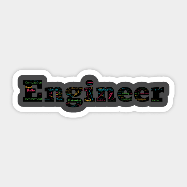 Engineer in words Sticker by Wordandart